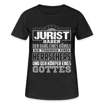 JURIST - Gott - Frauen T-Shirt atmungsaktiv - Schwarz - Vorne - AI Model Female 172 light (172cm)