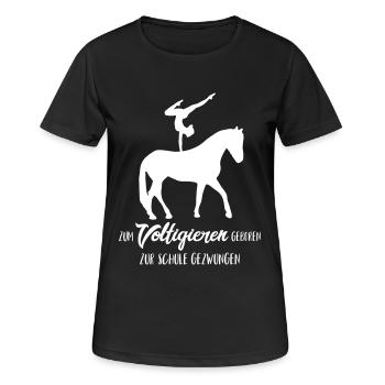 Vaulting equestrian acrobatics riding school - Women's Breathable T-Shirt - black - Front - AI Model Female 172 light (172cm)