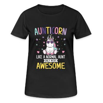 Aunticorn like a normal Aunt only more awesome - Frauen T-Shirt atmungsaktiv - Schwarz - Vorne - AI Model Female 172 light (172cm)