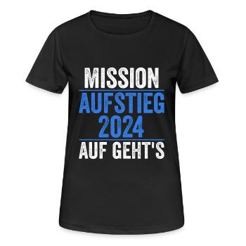 Mission Aufstieg 2024 - Frauen T-Shirt atmungsaktiv - Schwarz - Vorne - AI Model Female 172 light (172cm)