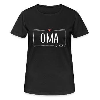 Oma Est. 2024 Bald Oma Werdende Oma 2024 - Frauen T-Shirt atmungsaktiv - Schwarz - Vorne - AI Model Female 172 light (172cm)
