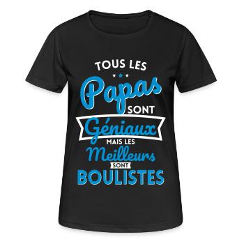 Papas géniaux mais les meilleurs sont Boulistes - T-shirt respirant Femme - noir - Devant - AI Model Female 172 light (172cm)