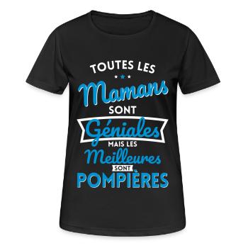 Mamans sont géniales les meilleures sont Pompières - T-shirt respirant Femme - noir - Devant - AI Model Female 172 light (172cm)