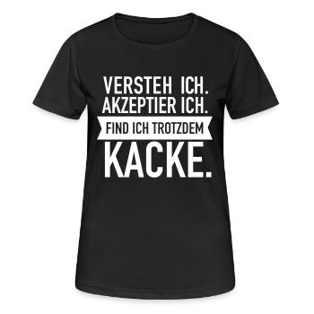 Je comprends. J’ai accepter. Toujours la merde... - T-shirt respirant Femme - noir - Devant - AI Model Female 172 light (172cm)
