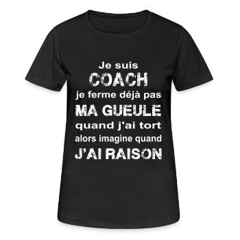 Coach - T-shirt respirant Femme - noir - Devant - AI Model Female 172 light (172cm)