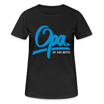 Opa ist der Beste - Frauen T-Shirt atmungsaktiv - Schwarz - Vorne - AI Model Female 172 light (172cm)