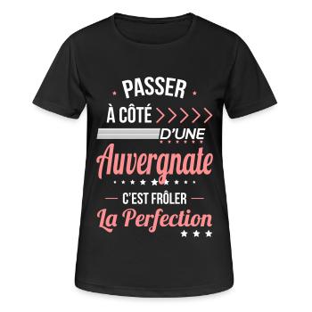 Auvergnate - Frôler la perfection - Auvergne - T-shirt respirant Femme - noir - Devant - AI Model Female 172 light (172cm)