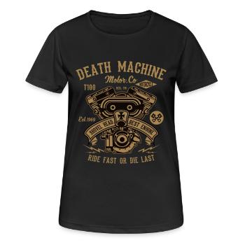 Death Machine Motorcycle Biker Rocker Motor Outlaw - Women's Breathable T-Shirt - black - Front - AI Model Female 172 light (172cm)