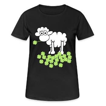 st. Patrick's sheep - T-shirt respirant Femme - noir - Devant - AI Model Female 172 light (172cm)