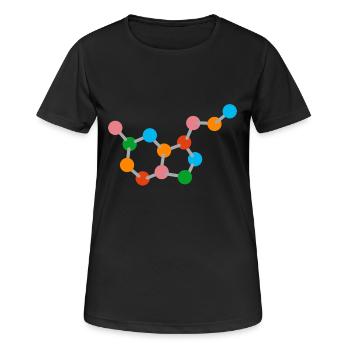 Molekül - Frauen T-Shirt atmungsaktiv - Schwarz - Vorne - AI Model Female 172 light (172cm)