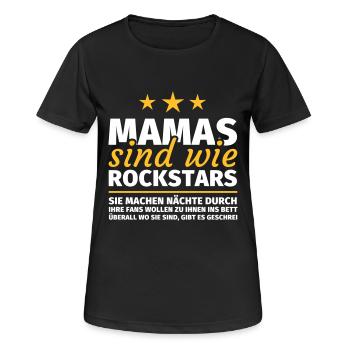 Mamas sind wie Rockstars - Frauen T-Shirt atmungsaktiv - Schwarz - Vorne - AI Model Female 172 light (172cm)
