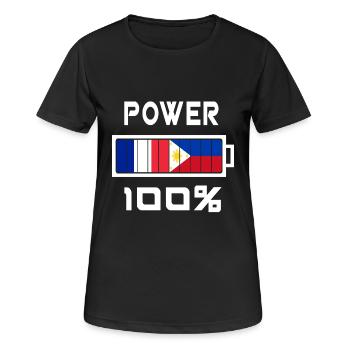 Die Philippinen und Frankreich machen 100% - Frauen T-Shirt atmungsaktiv - Schwarz - Vorne - AI Model Female 172 light (172cm)