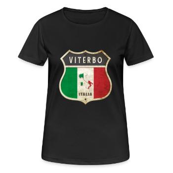 Viterbo Italien Wappen Flaggen Design - Frauen T-Shirt atmungsaktiv - Schwarz - Vorne - AI Model Female 172 light (172cm)