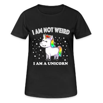 I am not weird UNICORN Einhorn - Frauen T-Shirt atmungsaktiv - Schwarz - Vorne - AI Model Female 172 light (172cm)