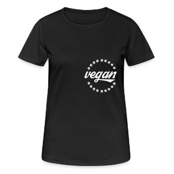 Vegan Veganer Veganerin - Frauen T-Shirt atmungsaktiv - Schwarz - Vorne - AI Model Female 172 light (172cm)