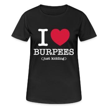 I (Heart) Burpees (Just Kidding) - T-shirt respirant Femme - noir - Devant - AI Model Female 172 light (172cm)