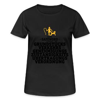 Mein Safeword lautet - Frauen T-Shirt atmungsaktiv - Schwarz - Vorne - AI Model Female 172 light (172cm)