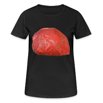 barbecue grill barbecue hamburger bacon bifteck sauver - T-shirt respirant Femme - noir - Devant - AI Model Female 172 light (172cm)