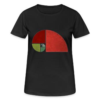 Fibonacci Kurve goldener Schnitt Retro used optik - Frauen T-Shirt atmungsaktiv - Schwarz - Vorne - AI Model Female 172 light (172cm)