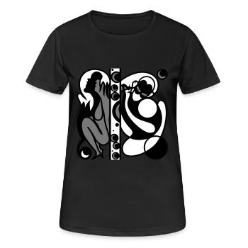 Good. Hidden thoughts behind protective walls - Women's Breathable T-Shirt - black - Front - AI Model Female 172 light (172cm)