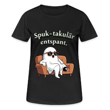 Spuk-takulär entspannt - Frauen T-Shirt atmungsaktiv - Schwarz - Vorne - AI Model Female 172 light (172cm)