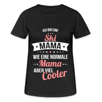 Maman skie comme une maman normale mais beaucoup plus cool - T-shirt respirant Femme - noir - Devant - AI Model Female 172 light (172cm)