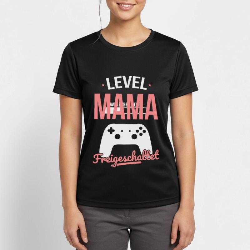 Level Mama freigeschaltet - Geschenkidee Muttertag Frauen T-Shirt atmungsaktiv