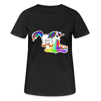 Conte de Sweet Kotzendes licorne anniversaire - T-shirt respirant Femme - noir - Devant - AI Model Female 172 light (172cm)
