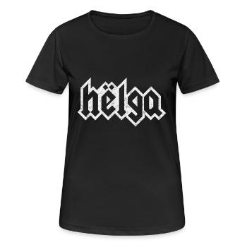 Helga - Frauen T-Shirt atmungsaktiv - Schwarz - Vorne - AI Model Female 172 light (172cm)