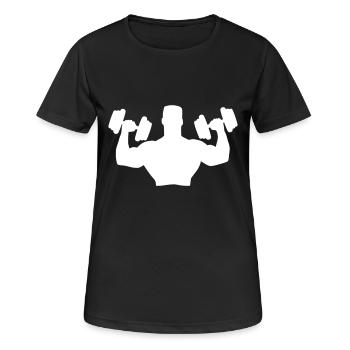 Muscle Man Training - Frauen T-Shirt atmungsaktiv - Schwarz - Vorne - AI Model Female 172 light (172cm)