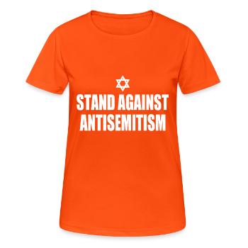 stand against antisemitism - Women's Breathable T-Shirt - neon orange - Front - AI Model Female 172 dark (172cm)
