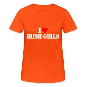 I love irish girls - Women's Breathable T-Shirt - neon orange - Front - AI Model Female 172 dark (172cm)