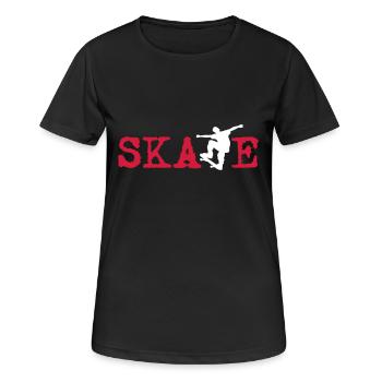 Skate - skateur - cadeau Conseil - skate- - T-shirt respirant Femme - noir - Devant - AI Model Female 172 light (172cm)