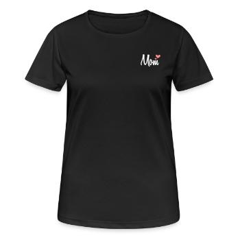 Mom - Frauen T-Shirt atmungsaktiv - Schwarz - Vorne - AI Model Female 172 light (172cm)
