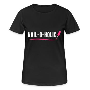 Nail o Holic - Artiste Nail - Nail Design - Nails - T-shirt respirant Femme - noir - Devant - AI Model Female 172 light (172cm)