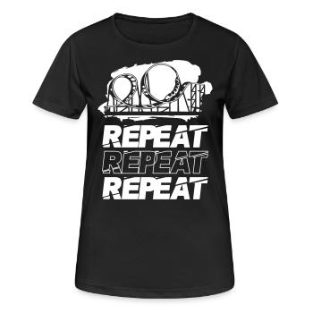 Montagnes russes Répéter Répéter Répéter - T-shirt respirant Femme - noir - Devant - AI Model Female 172 light (172cm)