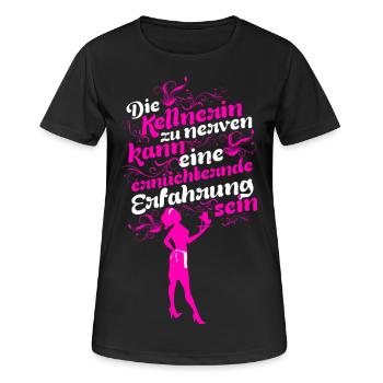 Kellnerin nerven - Frauen T-Shirt atmungsaktiv - Schwarz - Vorne - AI Model Female 172 light (172cm)