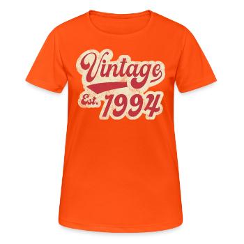Jahrgang Est 1994 - Frauen T-Shirt atmungsaktiv - Neonorange - Vorne - AI Model Female 172 dark (172cm)