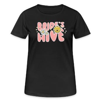 Bride's Hive – Cute Y2K Bachelor Party Design - Women's Breathable T-Shirt - black - Front - AI Model Female 172 light (172cm)