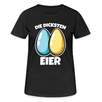 Dicke Eier die dicksten Ostereier - Frauen T-Shirt atmungsaktiv - Schwarz - Vorne - AI Model Female 172 light (172cm)
