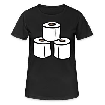 Toilet paper tower toilet paper - Women's Breathable T-Shirt - black - Front - AI Model Female 172 light (172cm)