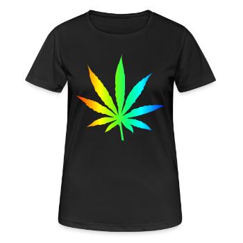 Marijuana Leaf Rainbow - Women's Breathable T-Shirt - black - Front - AI Model Female 172 light (172cm)
