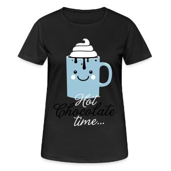 i love heiße schokolade sprüche für weihnachten - Frauen T-Shirt atmungsaktiv - Schwarz - Vorne - AI Model Female 172 light (172cm)