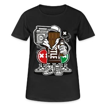 STREET CHOCOLATE - Funny cartoon cartoon gift - Women's Breathable T-Shirt - black - Front - AI Model Female 172 light (172cm)