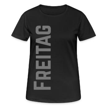 Vendredi en semaine sous forme de texte - T-shirt respirant Femme - noir - Devant - AI Model Female 172 light (172cm)