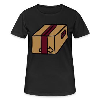 Paket Zusteller Sendung Lieferung Paketbote Post - Frauen T-Shirt atmungsaktiv - Schwarz - Vorne - AI Model Female 172 light (172cm)