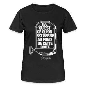 Les Sardines - T-shirt respirant Femme - noir - Devant - AI Model Female 172 light (172cm)