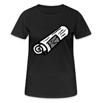 Zeitungsausträger Zeitung newspaper - Frauen T-Shirt atmungsaktiv - Schwarz - Vorne - AI Model Female 172 light (172cm)
