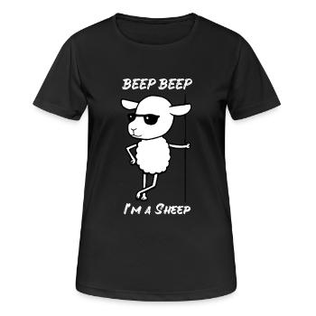 Sheep Beep Beep I ma Sheep Sunglasses Cool - Women's Breathable T-Shirt - black - Front - AI Model Female 172 light (172cm)