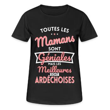 Mamans géniales les meilleures sont Ardéchoises - T-shirt respirant Femme - noir - Devant - AI Model Female 172 light (172cm)